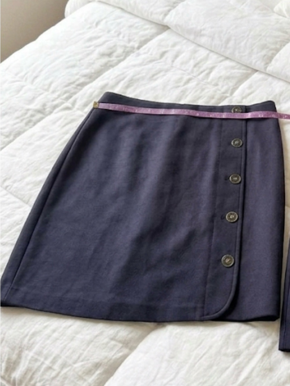 Women’s SPARTINA Navy Skirt with Side Button Detail - Picture 6 of 7